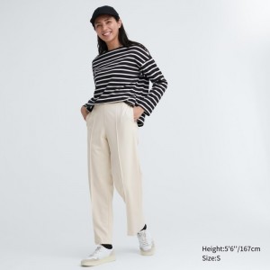 Dámské Kalhoty Uniqlo Easy Široké Rovný Bílé CZ | E766409