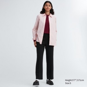 Dámské Kalhoty Uniqlo Easy Široké Rovný Černé CZ | N314372