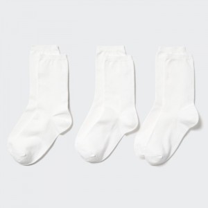 Dámské Ponožky Uniqlo Socks (3 Pairs) Bílé CZ | R789892