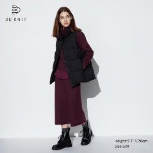 Dámské Sukně Uniqlo 3D Knit Souffle Yarn Wine CZ | D768691