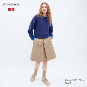 Dámské Sukně Uniqlo Bavlněné Midi Béžový CZ | H108808