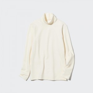 Dámské Tričko Uniqlo HEATTECH Ultra Warm High Neck (2022 Edition) Bílé CZ | M649144