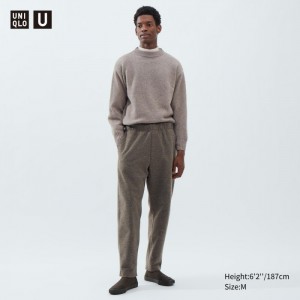 Pánské Sportovní Kalhoty Uniqlo Fleece Jersey Sweat Hnědé CZ | U279333