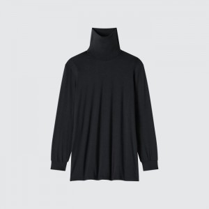 Pánské Tričko Uniqlo HEATTECH Turtleneck Long-Sleeve Černé CZ | O090307