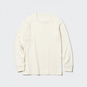 Pánské Tričko Uniqlo HEATTECH Ultra Warm Crew Neck Long-Sleeve (2022 Edition) Bílé CZ | M904774